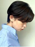 ショートパーマ銀座メガネ女子丸みショート大人可愛い小顔カット