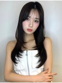 レイヤーカット 韓国風レイヤー 顔周りカット ツヤ髪 10代20代 