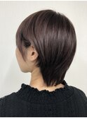 美シルエット×モーヴブラウンのショートウルフ