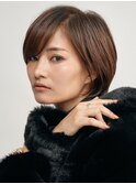 表参道酸性ストレートパーマ艶髪ショートベージュアッシュ40代