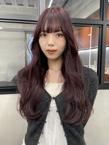 ニコ トウキョウ 渋谷(nico TOKYO)&nbsp;ダブルカラーチェリーレッドピンクブラウン韓国レイヤーロング