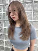 サンクプロジェクト(cinq PROJECT) 韓国ヘア顔周りレイヤーミルクティーベージュグレージュカラー