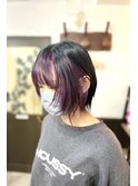 #インナーカラー#顔周り#ボブウルフ