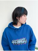 ブルーインナーカラー×ウルフレイヤー