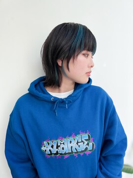 デコラ DECOR ブルーインナーカラー×ウルフレイヤー