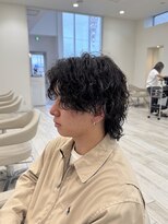 ロンド ラマ 岐阜(Lond bla-ma)&nbsp;センターパートウルフ×波巻きツイスパ【Lond伊藤メンズ】