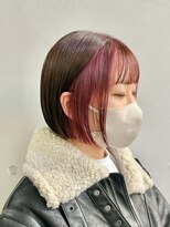 フェイス 石川町 (FACE) ボブ×切りっぱなしボブ×フェイスフレーミング×ポイントカラー