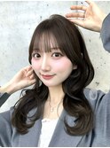 レイヤーカット/顔型別ヘアスタイル/ミディアム/白髪ぼかし