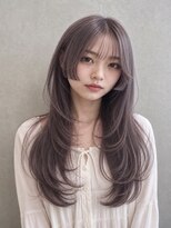 ラックスビーギャラリー なんば駅前店(LUXBE GALLERY) 髪質改善 透明感ラベンダーグレージュ くびれロング