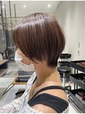 顔型別ヘアスタイル特集/マロンベージュ/Aラインボブ/銀座一丁目