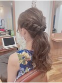 豊橋ビーシャイン★ミルクティブラウン×ポニーテールアレンジ