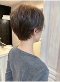 福山人気ワンカールふんわりパーマベリーショートヘア美骨格補正