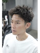 マーズ(MARS)&nbsp;スクエアショート×ツイストピンパーマ/ブルーブラック/ビジネス