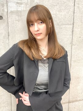 ロンド レグリーズ 立川(Lond leglise) ミディアムレイヤーカット/マロンベージュ/顔周り/前髪/立川