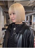 【Mina】紫シャンプー仕上げホワイトブロンド