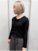 beige/ホワイトベージュ ハイトーンボブ 表参道ブリーチ