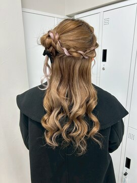 スタイル 横浜(STYLE) 結婚式お呼ばれ編みおろし/くるみちゃん／ヘアセット/アレンジ