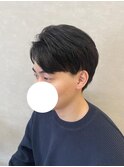 センターパート×根元ピンパーマ