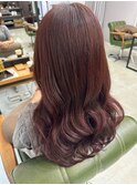 赤系カラー　ブリーチなし
