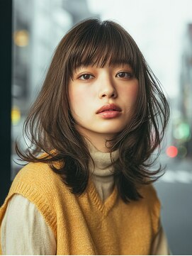 ダル 渋谷/表参道(DAL.) レイヤーカット/ハッシュカット/ブラウン/前髪カット