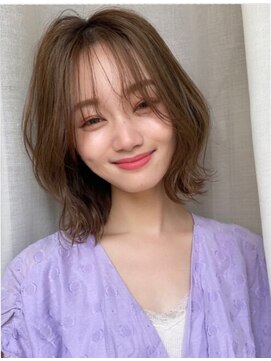 レーヴバイロンド 仙台(Reve by Lond) 大人かわいいボブ セクションカラー ペールベージュ