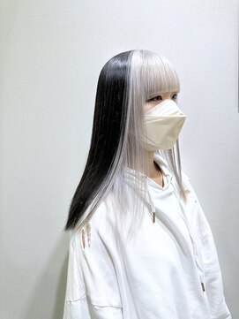 シンシェアサロン 原宿店(Qin shaire salon) ツートンカラー ホワイトブラック