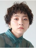 大人可愛い◎20代30代40代前髪パーマ黒髪グレーベージュ