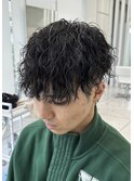 ツイストスパイラルパーマ ツーブロック メンズマッシュ