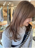 【大久保】ブリーチ1回でできる柔らかブラウンレイヤースタイル