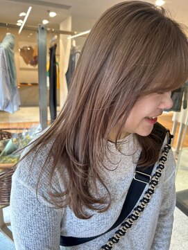 ノラ ヘアーサロン(NORA HAIR SALON) 【大久保】ブリーチ1回でできる柔らかブラウンレイヤースタイル