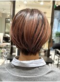 【LA'BO三浦】丸みショート×ピンクベージュ