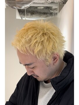 ナンバー アンフィール 渋谷(N° anfeel) スパイキーショート×ブロンドヘア