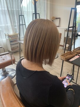 セットアップ 岡山北長瀬店(SET-UP) ぷつっとボブ/前下がりボブ/アプリコットベージュくすみベージュ