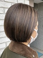 オーガニックエコ 川越(organic+eco)&nbsp;30代40代◎秋カラー◎ブラウンベージュハイライト×ミニボブ