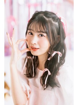 ヘアメイクアンドセットサロン リッコ(Hair make&set salon Ricco) リボンたっぷりハーフツイン
