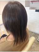 ナチュラルストレート×艶カラー