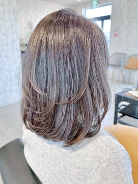 ピークス 千葉店(Peaks) ブリーチなし/髪質改善/スモーキーカラー/グレーブラウン/前髪