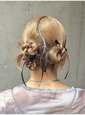 ヘアセット 結婚式ヘア お呼ばれヘア タイトヘア カチモリ
