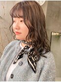 ハイライトデザインカラーココアブラウンベージュアッシュ