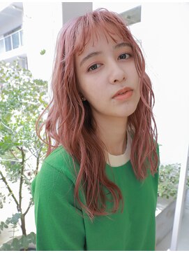 ラボ(Ravo) [Ravo]ピンクモーブベージュのオン眉ロング