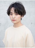 大人かわいいマッシュショートハンサム前髪フェザーバングボブ