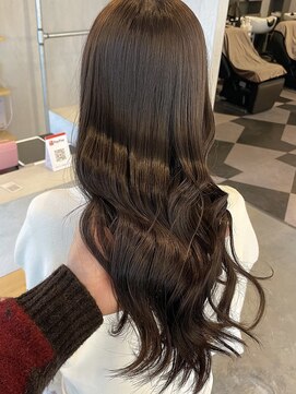 シェル 津山の手店(shel) 艶感抜群 brown ash20代30代髪質改善トリートメント透明感ロング