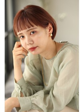 シェール(cher) オン眉マッシュ×オレンジブラウン【cher西宮北口：MAYA】