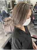 ミディアムレイヤー_マロンベージュハイライトカラー_205