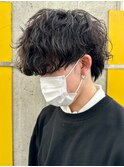 波巻きパーマツイストスパイラルパーママッシュメンズパーマ