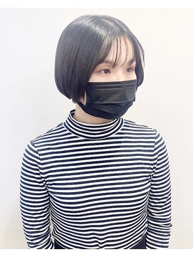 モリオフロムロンドン 松戸店(Morio from London) 【松戸　松戸】黒髪丸みボブあごラインミニボブ前髪あり