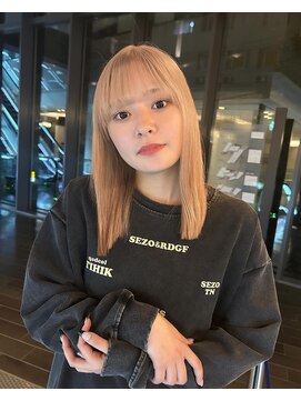 ヘアーデザイン アルエ(HAIR×design ARUE) インスタ【riki_hair】ほんのりOrange blond beige