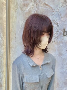 グリッター 仙台中央店(GRITTERs) ウルフミディ×ピンクベージュ10代/20代/30代