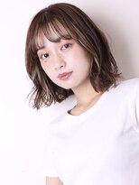 ヨファヘアー 岡本店(YOFA hair)&nbsp;デザインカラーレイヤーカットウェットヘアオリーブベージュ0805