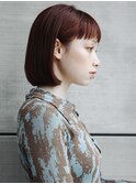 イヤリングカラー　ボブ　大人かわいい　フェザーバング